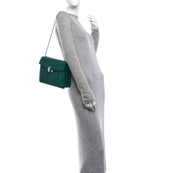 BULGARI Calfskin Serpenti Forever Shoulder Bag Emerald Green