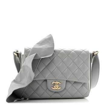 CHANEL Calfskin Quilted Bolero De Chanel Flap Bag Grey