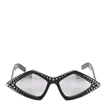 GUCCI Acetate Geometric Crystal Sunglasses GG0496S Black
