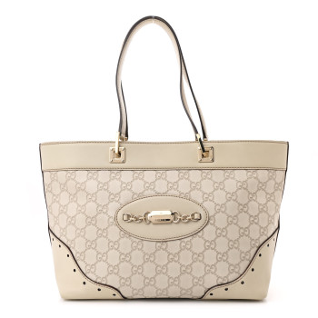 GUCCI Guccissima Large Punch Tote Ivory