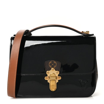 LOUIS VUITTON Patent Calfskin Monogram Cherrywood BB Black