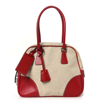 PRADA Canapa Cinghiale Bowler Bag Corda Fuoco