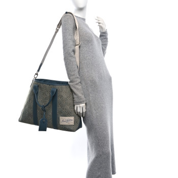 LOUIS VUITTON Monogram Washed Denim Weekend Tote NM Blue