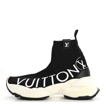 LOUIS VUITTON Stretch Fabric Run 55 Sneaker Boots 37 Black
