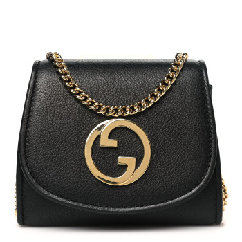 GUCCI Roxy Calfskin Medium Blondie Chain Wallet Black