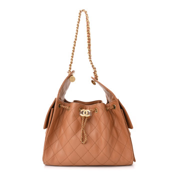 CHANEL Caviar Quilted Small Chanel 25 Handbag Brown