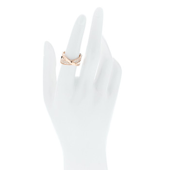 TIFFANY 18K Rose Gold Diamond Atlas X Wide Ring 53 6.5
