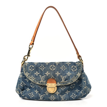 LOUIS VUITTON Monogram Denim Mini Pleaty Blue