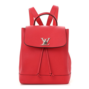 LOUIS VUITTON Soft Calfskin Lockme Backpack Poppy