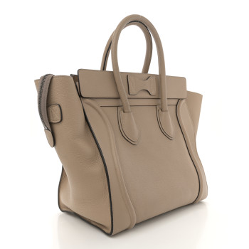 CELINE Drummed Calfskin Mini Luggage Dune