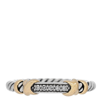 DAVID YURMAN Sterling Silver 18K Yellow Gold Diamond Petite Helena Wrap Ring 54 7