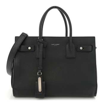 SAINT LAURENT Grained Calfskin Baby Sac De Jour Souple Black