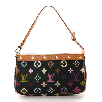LOUIS VUITTON Monogram Multicolor Pochette Accessories Black