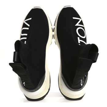 LOUIS VUITTON Stretch Fabric Run 55 Sneaker Boots 37 Black