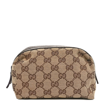 GUCCI Monogram Large Cosmetic Case Brown
