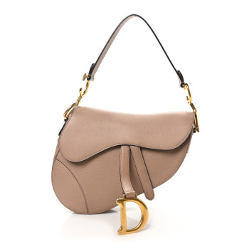 CHRISTIAN DIOR Grained Calfskin Saddle Bag Fard