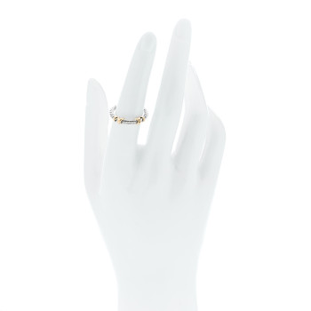DAVID YURMAN Sterling Silver 18K Yellow Gold Diamond Petite Helena Wrap Ring 54 7