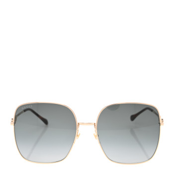 GUCCI Metal Horsebit Square Frame Sunglasses GG0879S Gold