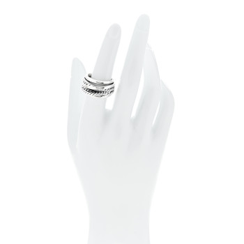 DAVID YURMAN Sterling Silver 14mm Wide Crossover Cable Ring 54 7