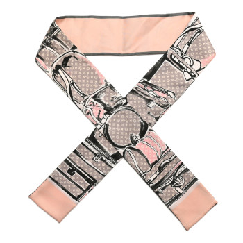 LOUIS VUITTON Silk Monogram Trunks Bandeau Rose Poudre
