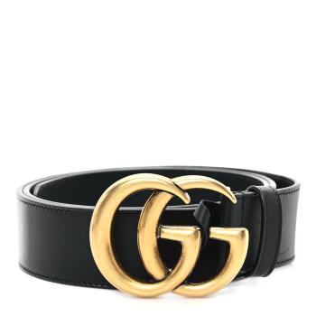 GUCCI Calfskin Double G 40mm Belt 95 38 Black
