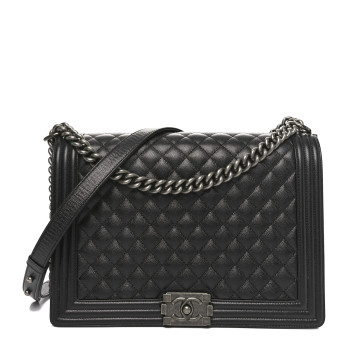 CHANEL Caviar Quilted Large Boy Flap Black