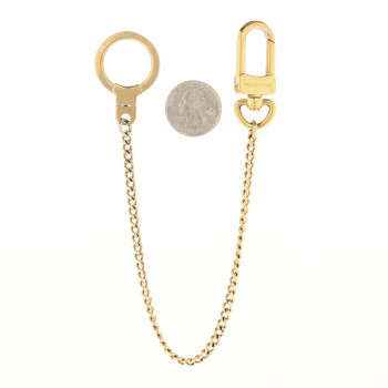 LOUIS VUITTON Metal Pochette Extender Key Ring Chain Gold