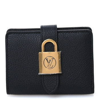 LOUIS VUITTON Grained Calfskin Low Key Compact Wallet Black