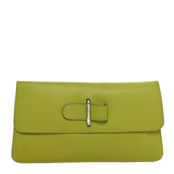 HERMES Chevre Chaine D'Ancre Clutch Vert Anis