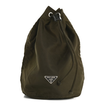 PRADA Nylon Vela Drawstring Pouch Bruciato