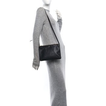 CELINE Lambskin Large Trio Crossbody Bag Black
