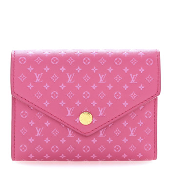 LOUIS VUITTON Calfskin Nanogram Embossed Victorine Wallet Rose