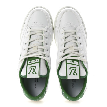 LOUIS VUITTON Calfskin Charlie Mens Sneakers 9 White Green