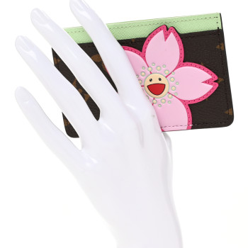 LOUIS VUITTON LV X TM Monogram Cherry Blossom Card Holder Sakura Brown
