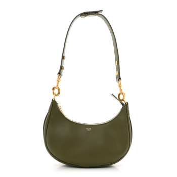 CELINE Smooth Calfskin Medium Strap Ava Shoulder Bag Dark Olive