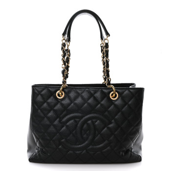 CHANEL Caviar Quilted Grand Shopping Tote GST Black