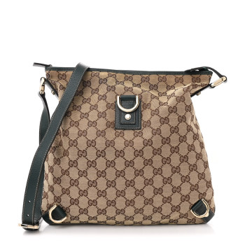 GUCCI Monogram Abbey Messenger Bag Green
