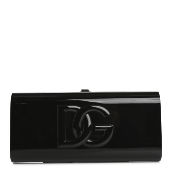 DOLCE & GABBANA Acrylic Dolce Box Clutch Black
