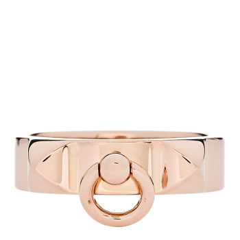 HERMES 18K Rose Gold PM Collier De Chien Ring 52 6