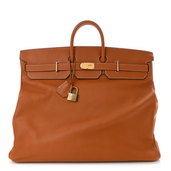 HERMES Taurillon Clemence HAC Travel Birkin 55 Gold