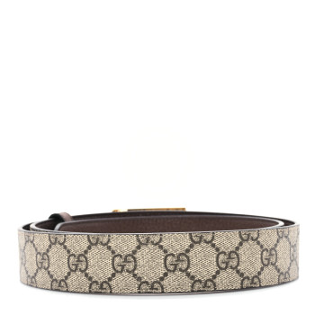 GUCCI Supreme Monogram Calfskin Square G 35mm Belt 110 44 Brown