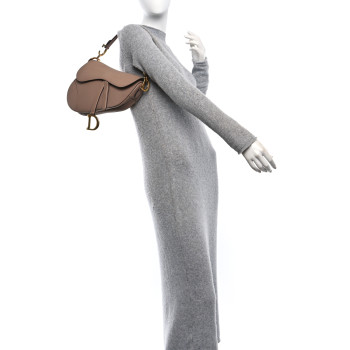 CHRISTIAN DIOR Grained Calfskin Saddle Bag Fard