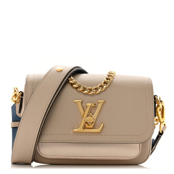 LOUIS VUITTON Grained Calfskin Lockme Tender Greige