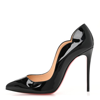 CHRISTIAN LOUBOUTIN Patent Hot Chick 100 Pumps 37 Black