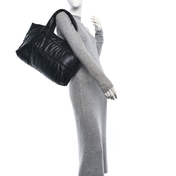 CHANEL Nylon Coco Cocoon Large Reversible Tote Black