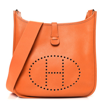 HERMES Taurillon Clemence Evelyne III GM Orange