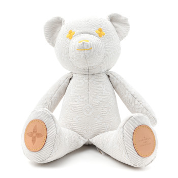 LOUIS VUITTON Monogram Jacquard Louis Teddy Bear Beige Yellow