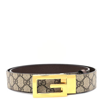 GUCCI Supreme Monogram Calfskin Square G 35mm Belt 110 44 Brown