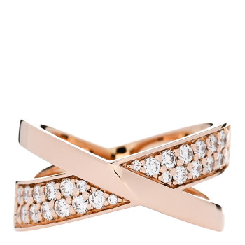 TIFFANY 18K Rose Gold Diamond Atlas X Wide Ring 53 6.5