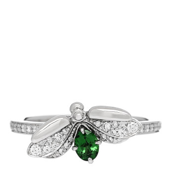 TIFFANY Platinum Diamond Tsavorite Paper Flowers Firefly Ring 52 6